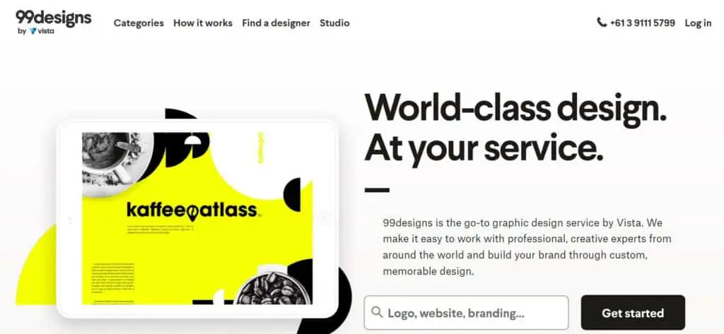 99 designs website screenshot