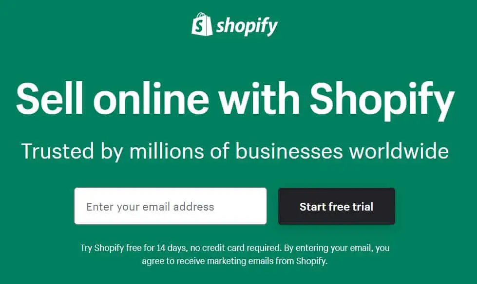 Screenshot of Shopify.com