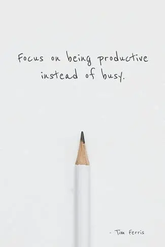 Quote on focus on being productive instead of busy