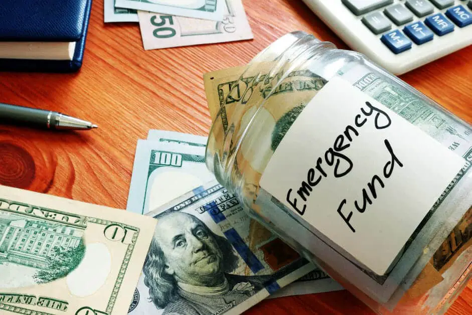 types of entrepreneurial stress - money jar containing emergency fund