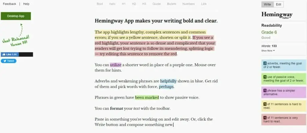 Hemingway App