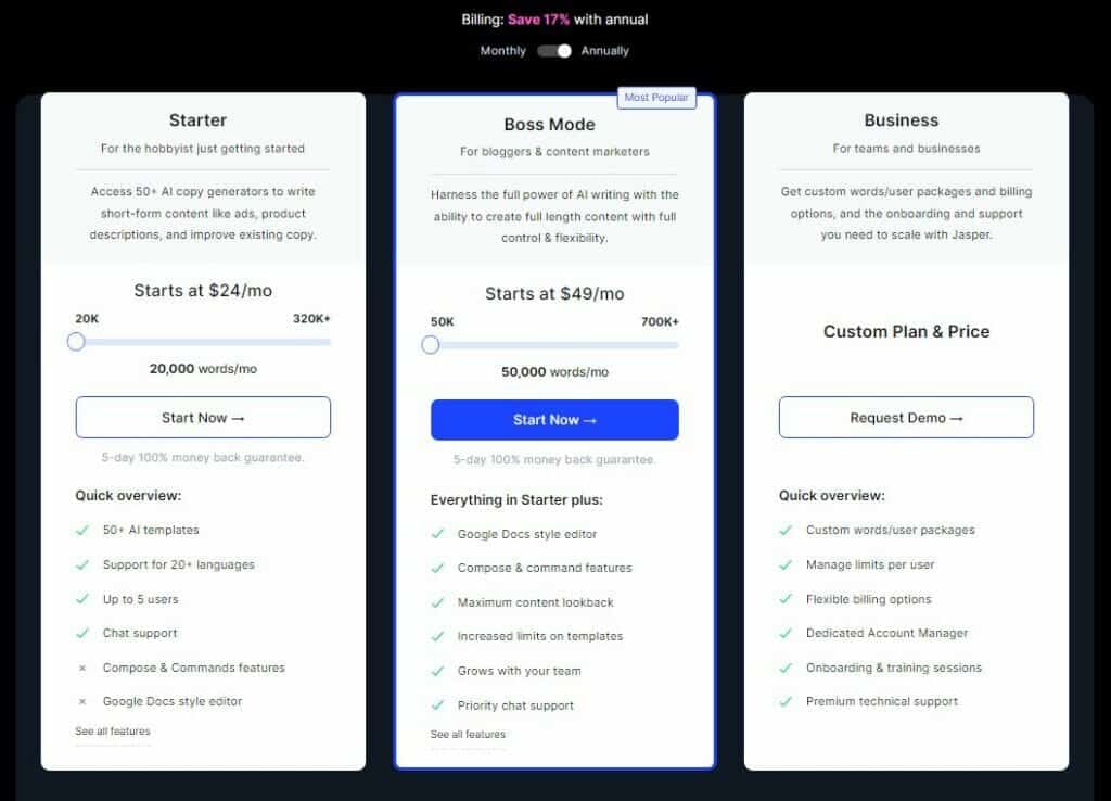 pricing strategy for new products - Jasper's pricing