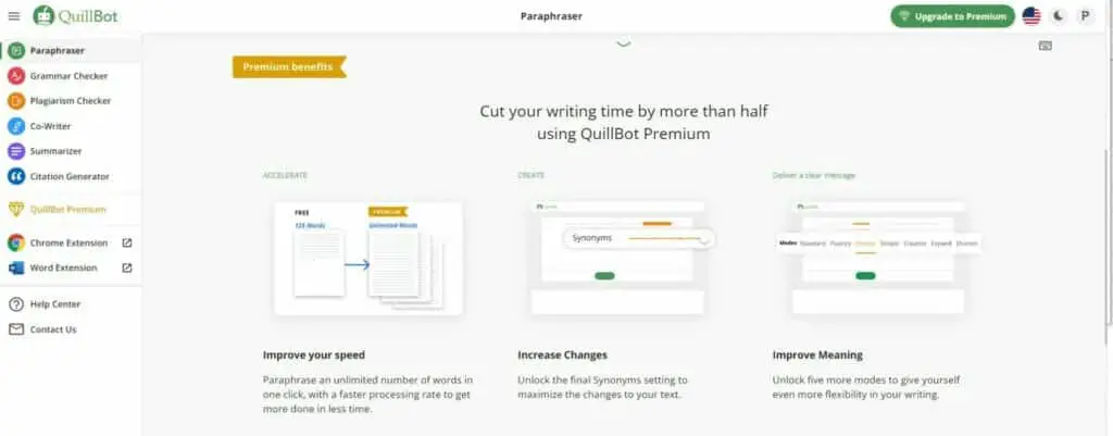 QuillBot Premium features
