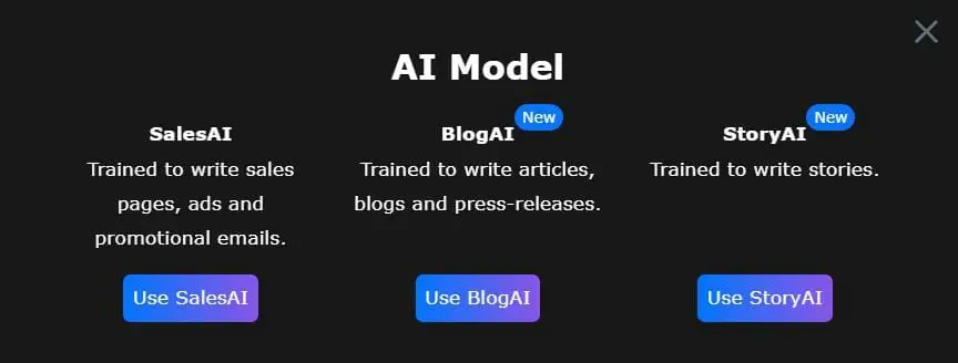 best ai writer - ClosersCopy has 3 AI models