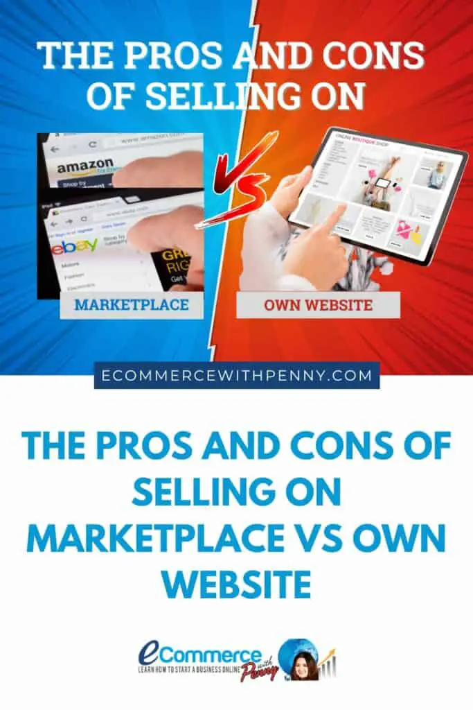 Selling on Marketplace vs Own Website Pinterest Graphic