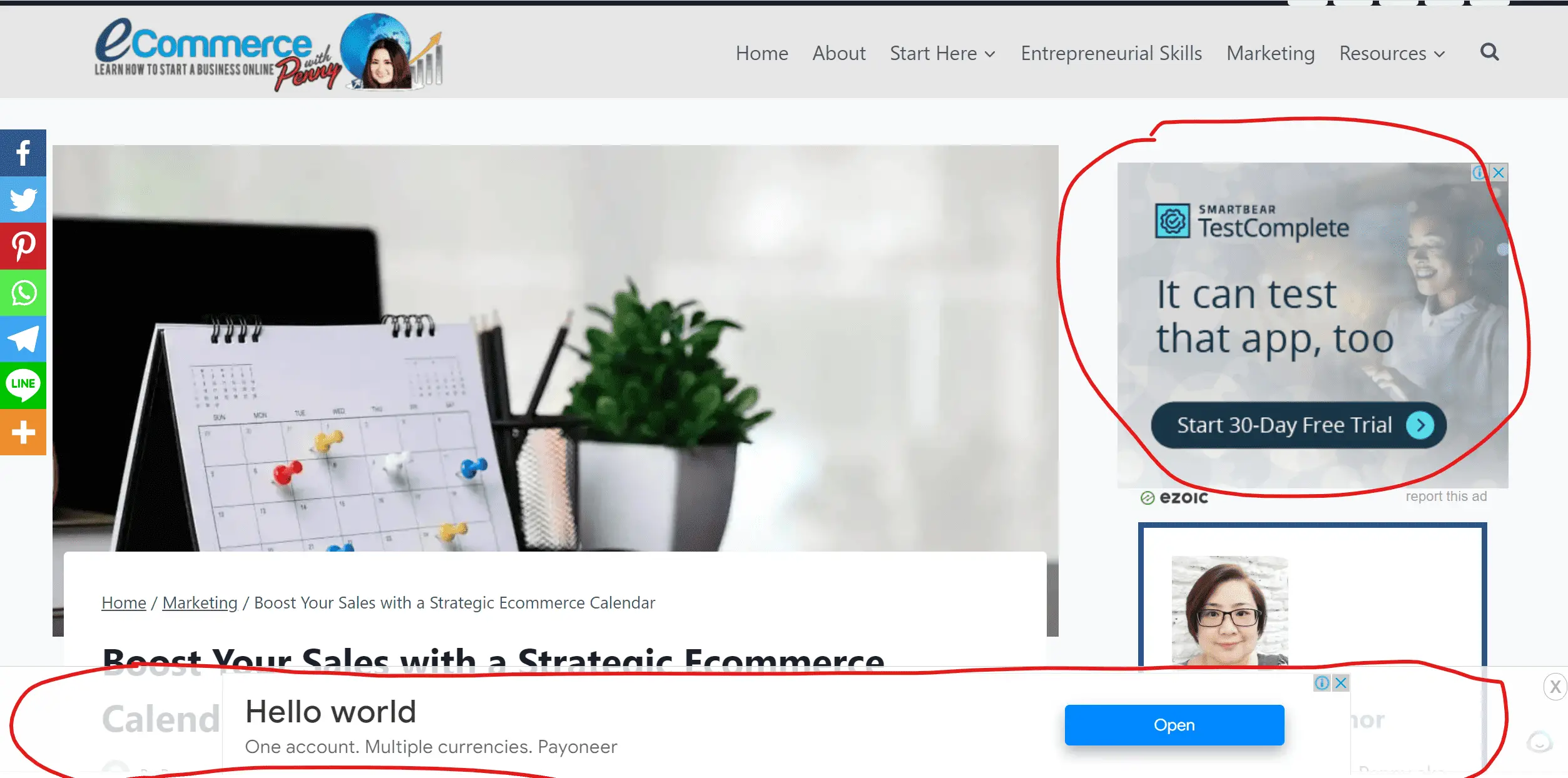 how to monetize your blog - An example of display ad on my site